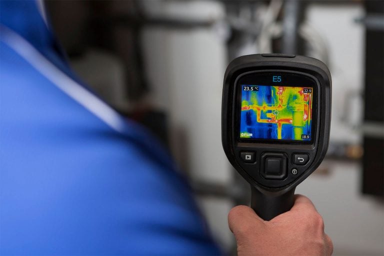 Leak detection thermal image camera surveys