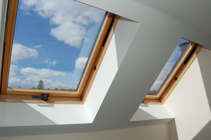 Two Velux windows installed in an loft conversion.
