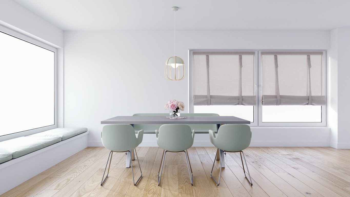 Plastered and decorated living space