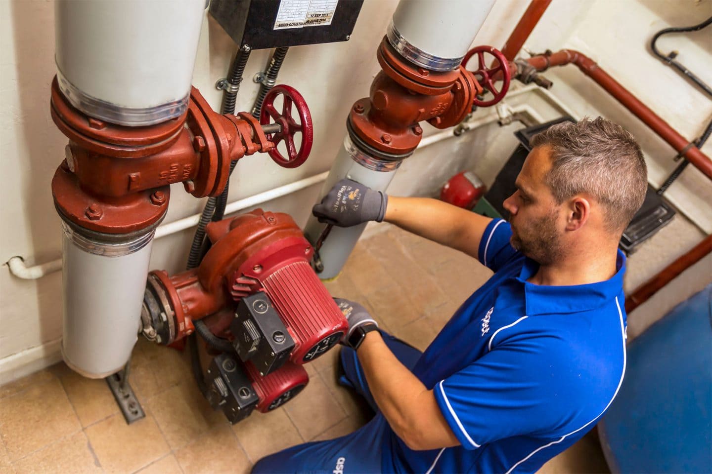 Commercial pumps; replacing hot water circulation pump
