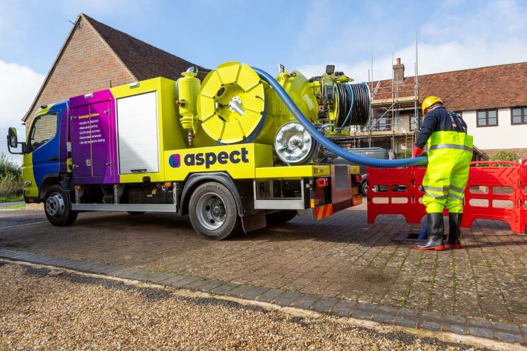 Clearing a blocked drain with a suction tanker