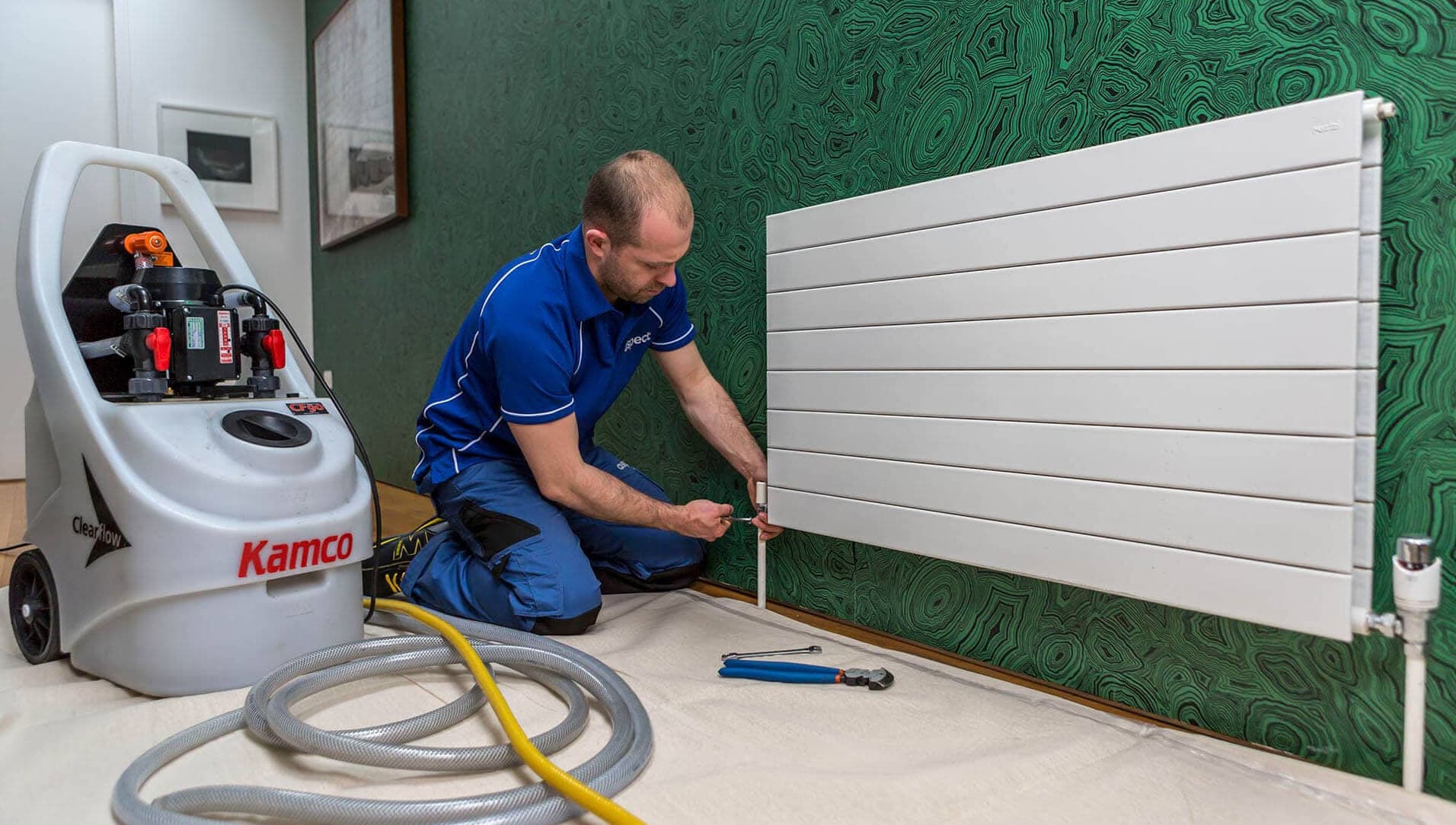 Power flush radiator