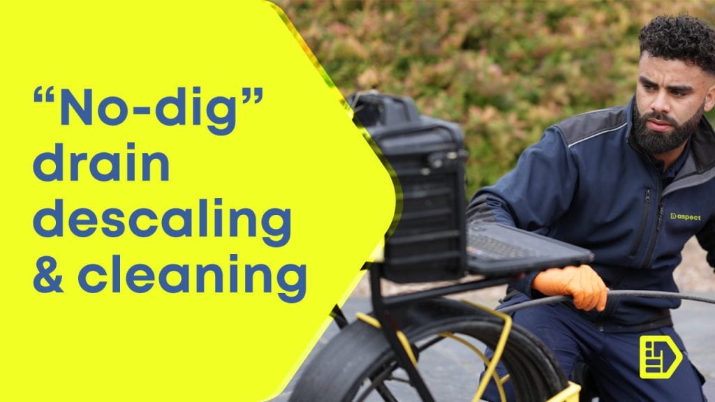 "No-dig" drain descaling and cleaning with a FlexShaft machine