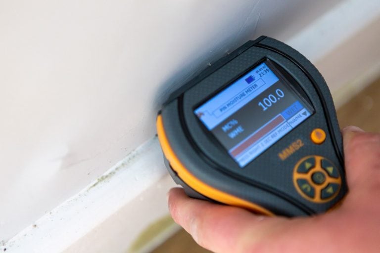Moisture meter readings that are part of a damp survey